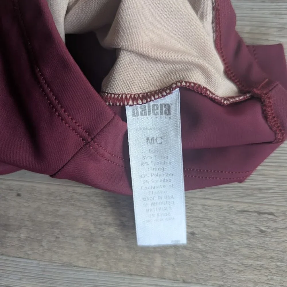 Balera Maroon Mock Neck Crop Top | Zip Back | Size MC
